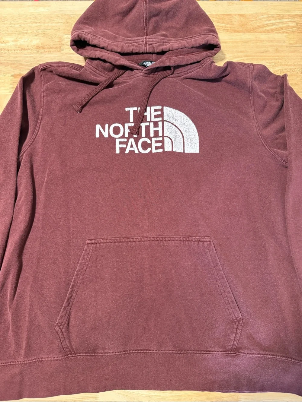 The North Face Men’s XL Brown Pullover Hoodie Logo Sweatshirt Kangaroo Pocket